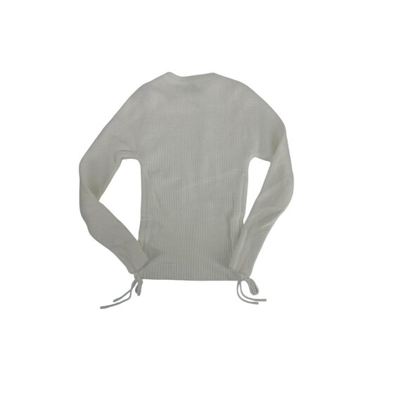 🕊️ NWT Princess Polly White Ribbed Drawstring Side Knit Top M 🕊️ - Picture 6 of 7